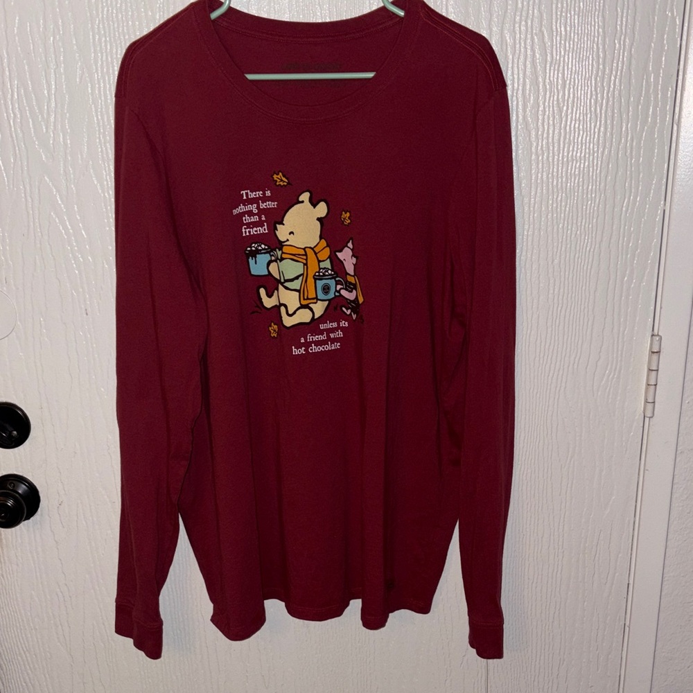 Life Is Good Winnie and P Hot Cocoa Friends Long Sleeve Crusher Tee